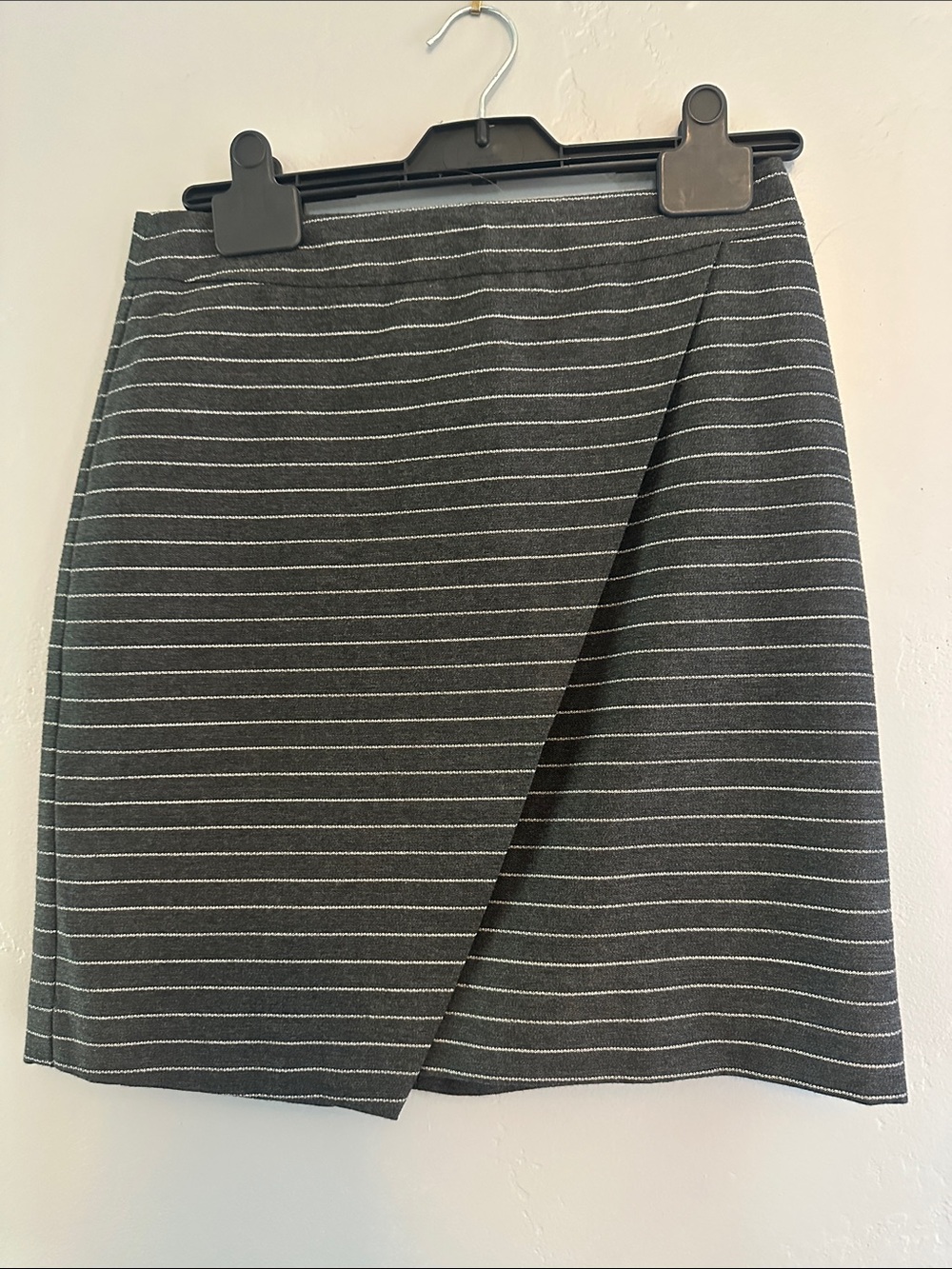LOFT Charcoal Gray Striped Mini Skirt